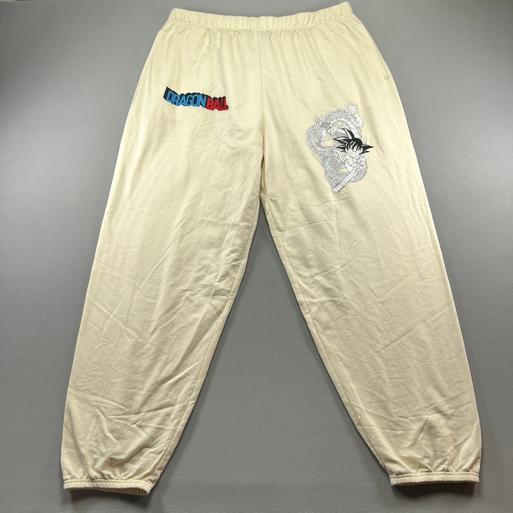 Crunchyroll By Toei Animation Sweatpants Mens 2XL Beige Dragon Ball Z Graphic